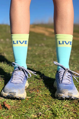 LIBERTAS Chaussettes Running Bleu-Vert