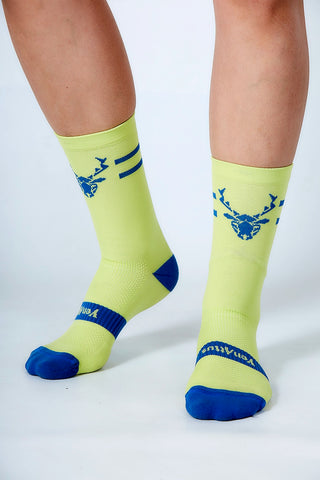 CULMEN Chaussettes Running Jaune-Bleu