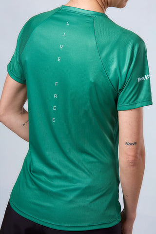 Camiseta técnica Pro HERBA de Running - Verde Mujer