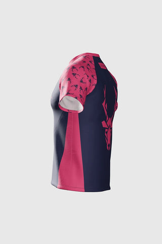 Camiseta técnica Pro GÜIN-GÜIN de Running - Azul/Rosa Unisex