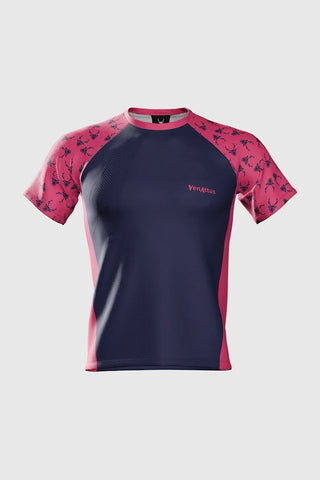 T-shirt de course Pro GÜIN-GÜIN - Bleu/Rose Unisexe