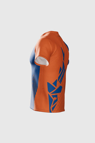 T-shirt de course technique Pro JANO - Bleu/Orange Unisexe