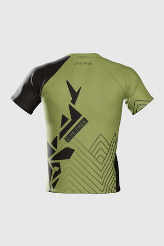 T-shirt de course technique Pro JANO noir-vert unisexe