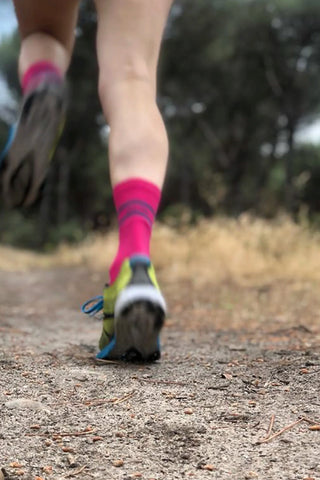 CULMEN Chaussettes Running Fuchsia-Bleu