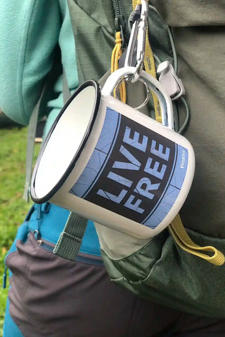 LIVE FREE Venattus enamelled steel mug